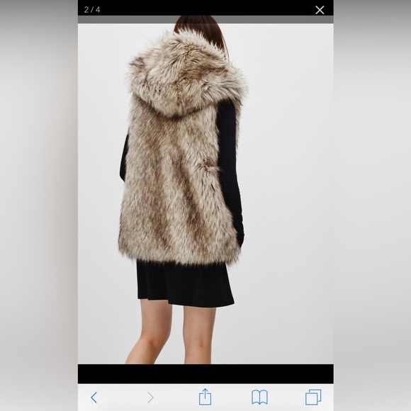 New Artizia Sunday Best Ovid Fur Fluffy Oversized Hoddie Coat Vest Jacket XS - Picture 6 of 6